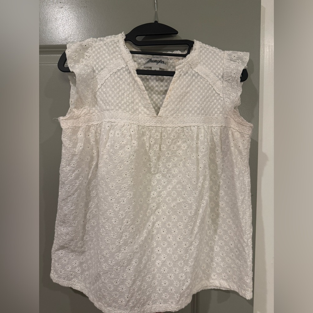 Wrangler Retro White Breezy baby doll style top